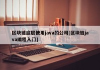 区块链底层使用java的公司[区块链java编程入门]