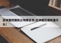 区块链挖掘机公司排名榜[区块链挖掘机是什么]